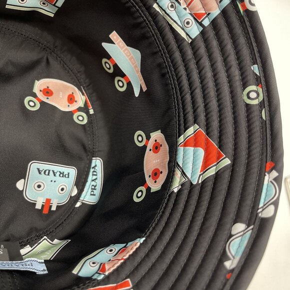 Authentic PRADA Bucket Hat Size:S IHC137 Black Nylon #36635444 - Picture 10 of 12